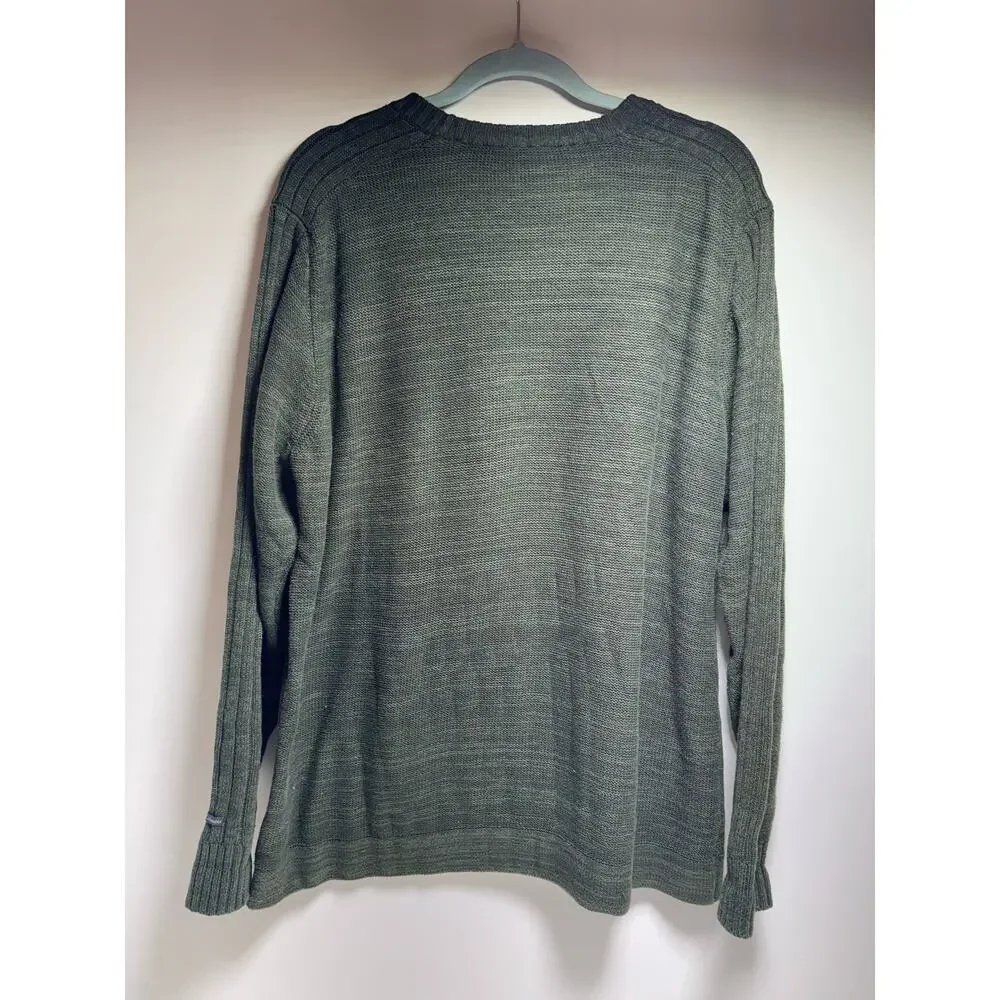 Columbia Fishermen Cable Knit Crewneck Sweater Men’s XL Green Outdoors